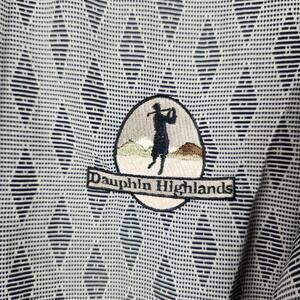 Vintage Dauphin Highlands Sweatshirt Mens Large Gray Geometric Golf Nylon Logo